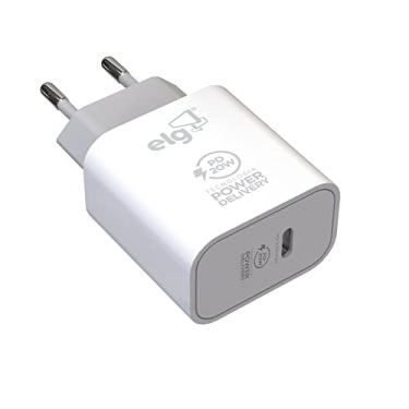 Imagem de ELG, WCPD, Carregador de Parede Universal, 1 Porta USB Tipo-C, Potência 20W, Power Delivery 3A, Compatível com Dispositivos Apple e Android, Bivolt, Branco