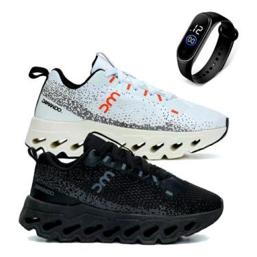 Imagem de Kit 2 Tênis Masculino Academia Corrida Alta Performance + Relógio Digi