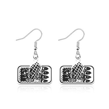 Imagem de OKEYCH Presente para amantes de peixes, brincos de anchova de sardinha, joia de pescador Sar-dines Can Merch Food Lover Gift, Metal, Liga metálica.