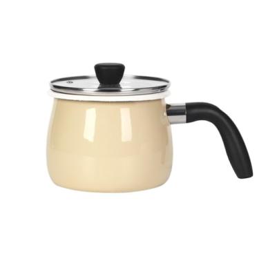 Imagem de Panela de leite esmaltada, panelas e frigideiras esmaltadas multiuso Superfície antiaderente, fácil de limpar, panela esmaltada multiuso para ferver, sopas de aquecimento, molhos de leite para uso