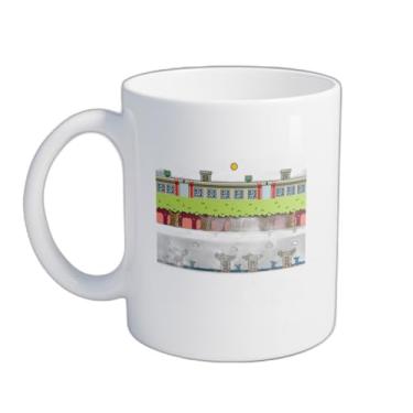 Imagem de Caneca Xícara de Café Porcelana 300ml Fundos de Paralaxe para Jogos de Vídeo