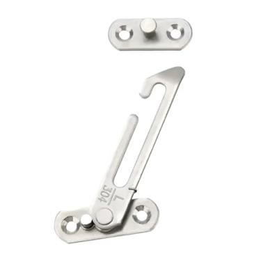 Imagem de Fechaduras de porta de janela de metal, fechaduras de corrente de janela, kits de trava de janela de metal, fácil instalação, ferragens domésticas para janelas, portas, geladeiras, armários, cercas