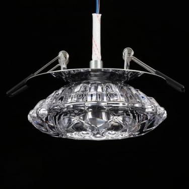 Imagem de Cryfokt Lâmpada Embutida de Teto LED Luminária Doméstica Quente para Sala de Estar, Corredor, Escritório | Abajur de Cristal, Economia de Energia, Sem Brilho, 3W (Luz branca oculta de 3W)