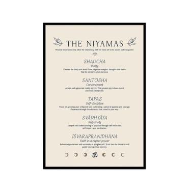 Imagem de Impressão em tela de ioga Membros de Yoga Poses de Yoga Impressão Sol e Lua Saudação Fitness Zen Chakra Afirmações Espiritual Wall Art Decor (SKU8,20.3x30.5 cm = (20x30 cm), moldura de foto preta)