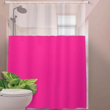 Imagem de Cortina de Box Banheiro Vinil com Ganchos – Cortina para Box Impermeável e Fácil de Limpar (SAIA ROSA PINK)