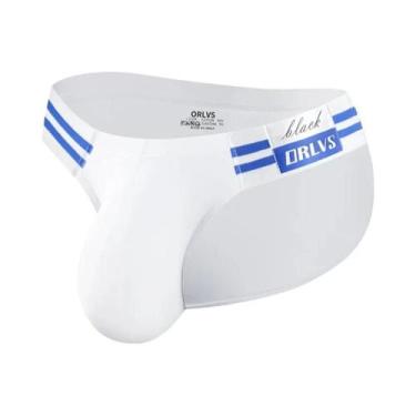 Imagem de Cuecas Masculinas De Algodão Listradas Azul Marinho, Modelo Biquíni Tr