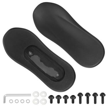 Imagem de PATIKIL 1 par de substituição de descanso de braço para cadeira de escritório, capa de couro para cadeira de escritório PU 10 cm orifício de montagem com parafusos para cadeiras de jogos, apoio de