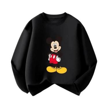 Imagem de Camiseta Infantil Preta De Manga Longa Com Estampa Do Mickey Casual Es