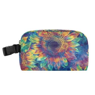 Imagem de TSENQUE Lancheira colorida personalizada com girassol tie dye para mulheres, meninas, lancheira masculina e infantil, lancheira para trabalho, reutilizável, animal, floral, alimentos, bolsa térmica