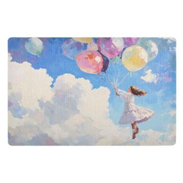 Imagem de Joisal Balões coloridos tapetes de boas-vindas, tapete de chão externo resistente à sujeira capacho engraçado 81 x 50 cm