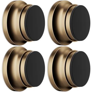 Imagem de 4 batentes de porta para parede, protetor de parede de maçaneta de porta de 4 x 2 cm com silicone e liga de alumínio, adesivo e amortecedor de porta de montagem de parafuso para paredes de casa e