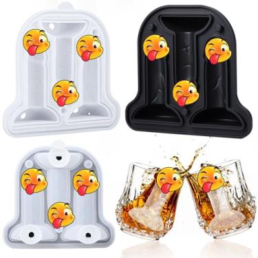 Imagem de Hoolerry Formas de cubos de gelo, formas divertidas, máquina de bola de gelo de silicone com tampa para coquetéis de uísque, suco, bebidas, acessórios de artesanato, presentes (preto, estilo clássico)