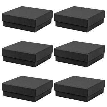 Imagem de AUEAR, Embalagem com 6 caixas de presente de papelão com tampas para brincos e pulseira (preto)