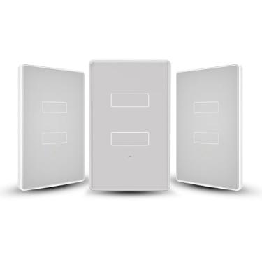 Imagem de Interruptor Inteligente Wi-Fi Touch 2 Teclas Cinza AGL – Controle por App e Assistentes de Voz