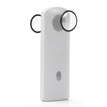 Imagem de PULUZ Protetores de lente dupla para Ricoh Theta SC2/S/V, kit de capa protetora de PC para acessórios de câmera de ação Ricoh Theta SC2/S/V