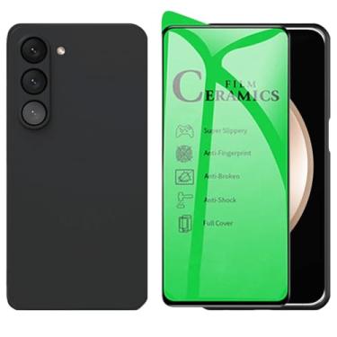 Imagem de Película de Cerâmica 9H Anti-Riscos e Capa Protetora Preta para Samsung Galaxy S23 Plus, Kit Premium de Proteção