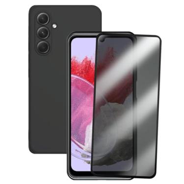 Imagem de Capa Protetora para Samsung Galaxy M34, Preta Premium com Proteção de Câmera e Película de Privacidade Anti Spy