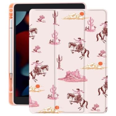 Imagem de CozyNestCY Capa para iPad 10,9 polegadas 10Th Lovely Cowgirl Western Capa para Ipad Estética Retrô Transparente Traseira Bonito Capa Kawaii Auto Sleep/Wake Suporte de Lápis À Prova de Choque (Meninas