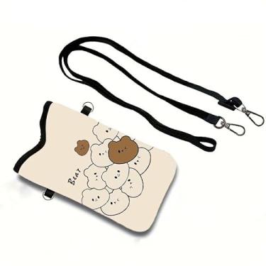 Imagem de Bolsa tiracolo leve e fofa para urso, bolsa leve para celular com alça, à prova d'água, bolsa transversal de ombro para viagem, presentes de aniversário para mulheres amigas