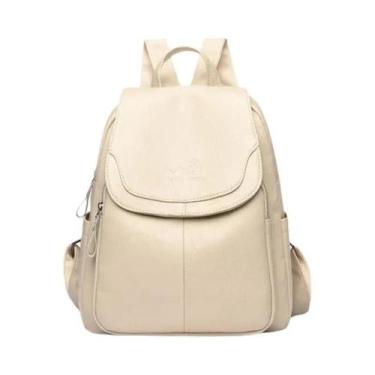 Imagem de Mochila Vintage De Grande Capacidade Em Couro PU Para Mulheres, Bolsa 