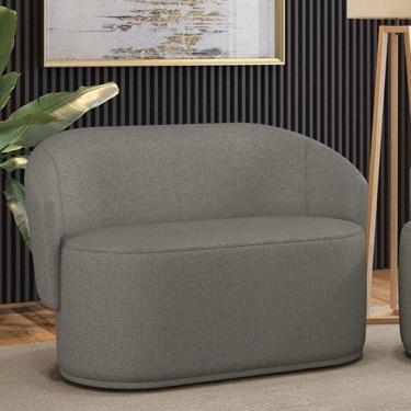 Imagem de Sofá 2 Lugares Namoradeira Orgânica Para Sala Malu Linho Grafite M11 - D`rossi