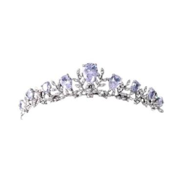 Imagem de Tiara De Cristal Prateada Para Noivas, Coroa De Princesa Com Strass Pa