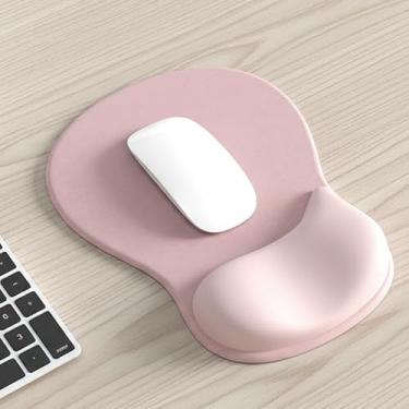 Imagem de Mouse pad ergonômico com descanso de pulso - tapete de mouse de mesa confortável com superfície lisa e base antiderrapante para computador de escritório e casa