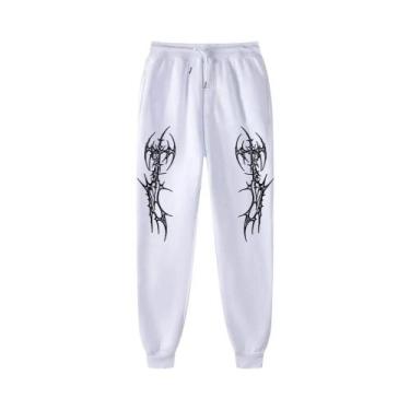 Imagem de Calças De Moletom Unissex Y2K Com Estampa De Espinhos Confortáveis E D