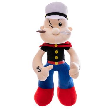 Imagem de Brinquedo de pelúcia Super Mario, cor mista, 50 cm com design Popeye