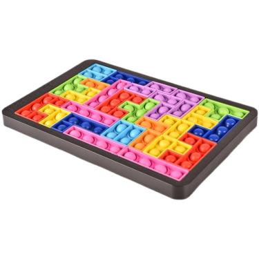 Imagem de Brinquedo educacional de blocos de quebra-cabeça de silicone Tetris 27 unidades Parent C
