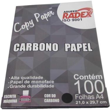Imagem de Papel Carbono Para Lapis A4 Papel Preto - Radex