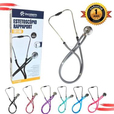 Imagem de Estetoscópio Rappaport Duplo Adulto Pediátrico Incoterm, Cinza