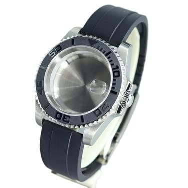 Imagem de FEIYASHI Caixa de relógio de aço à prova d'água de 40 mm vidro safira para NH35 NH34/36/38 Miyota8215 ETA2824 relógio estilo iate movimento, Tampa inferior sólida 1, For Miyota8215 8205, Caixa de