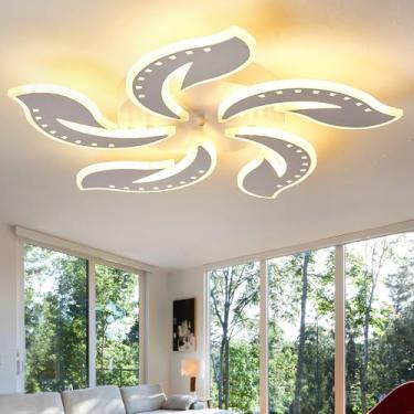 Imagem de Luminária de teto com aplicativo e controle remoto para crianças, meninos e meninas, luz noturna de LED com intensidade ajustável, brilho suave e função de memória, moderna para quarto, sala