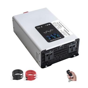 Imagem de Inversor de onda senoidal pura de 10000 W, CC 12 V/24 V/48 V/60 V/72 V para CA 120 V/240 V, inversor de energia solar de baixa frequência com controle remoto,96V to 110V