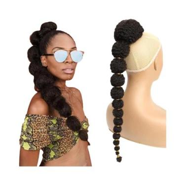 Imagem de Extensão De Rabo De Cavalo Afro Kinky Longo De 18/24 Polegadas Para Mu