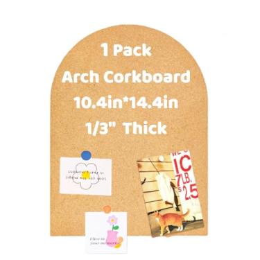 Imagem de Okydoky Tábuas de cortiça de arco de 8 mm de espessura, placa autoadesiva de 27 x 37 cm, 1 peça para decoração de escritório em casa (2737Arch-1pc-8mm)