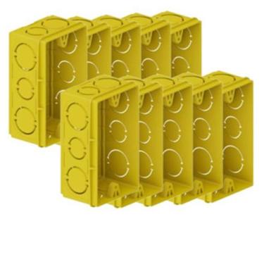 Imagem de Kit 10 Unidades Caixinha de luz amarela 4x2 - Tramontina 266 PROMOÇÃO
