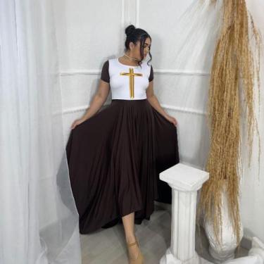 Imagem de Vestido de Dança Coreografia Plus Size Cruz Moda Evangélica - MISS FLO