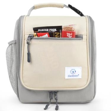 Imagem de Genteen Lancheira infantil, lancheira isolada para crianças, crianças, meninas e meninos; comporta lancheira, garrafa de água e lanches; tecido resistente à água de fácil limpeza e vários bolsos com