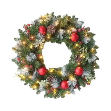 Imagem de Guirlanda De Natal Em PVC Com LED Vermelho, Decorações Elegantes De Fr