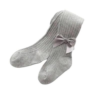 Imagem de Meias Calças Para Meninas Com Laço Fofo, 3 Pares, Quentes E Confortáve