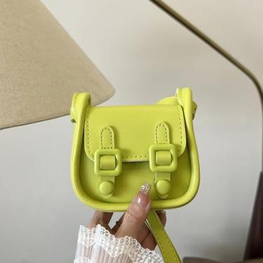 Imagem de Bolsa de ombro quadrada pequena bolsa de ombro quadrada francesa transversal simples PU mini bolsa de sela (verde)