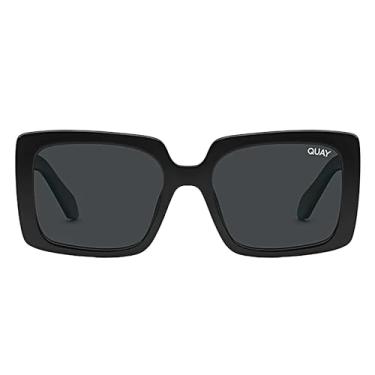 Imagem de Quay - Óculos de sol femininos, óculos quadrados grandes, lentes com proteção UV (vibração total, preto/fumaça)