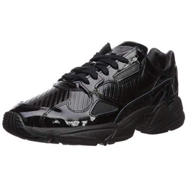 Imagem de adidas Originals Tênis esportivo feminino Falcon, Preto/preto/preto/roxo universitário, 8