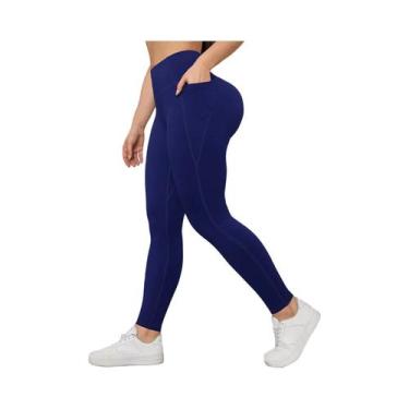 Imagem de Calças De Yoga Femininas Com Controle De Barriga E Bolsos, Leggings De
