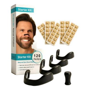 Imagem de Kit Dilatador Nasal Respiratório Nariz Magnét + 240 Adesivos Tamanho:T