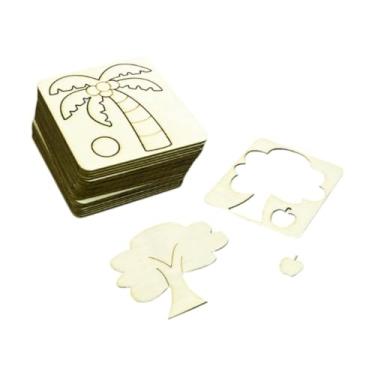 Imagem de Fenteer Conjunto de estênceis infantis para desenho, pintura e artesanato, compacto e leve, em madeira educativa, para meninos meninas, 24 PeÇas
