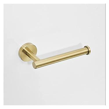 Imagem de Suporte de papel higiênico dourado escovado, suporte de papel higiênico para acessórios de banheiro, acessórios de aço inoxidável 304 (cor: pincel dourado 16,6 cm) (pincel dourado 16,6 cm)