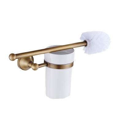 Imagem de 3FLQOOPP Acessórios de banheiro bronze ferragem toalheiro antigo suporte de escova de vaso sanitário prateleira trilho barra suporte de saboneteira de chuveiro, cesta de sabão (suporte de escova de